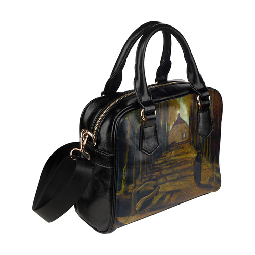 Van Gogh Poplars In Autumn Landscape Shoulder Handbag (Model 1634)