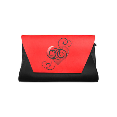 Elegant Flourish Heart Clutch Bag (Model 1630)