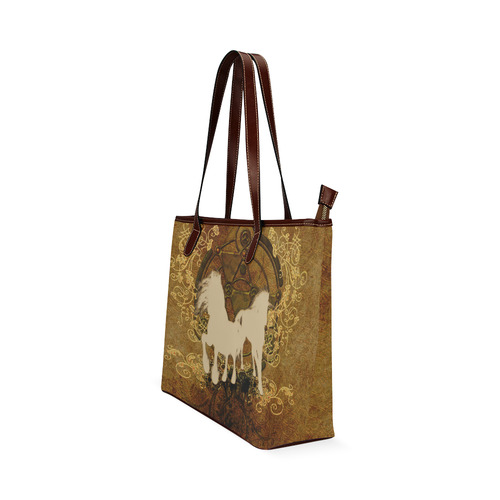 Beautiful horses, silhouette Shoulder Tote Bag (Model 1646)