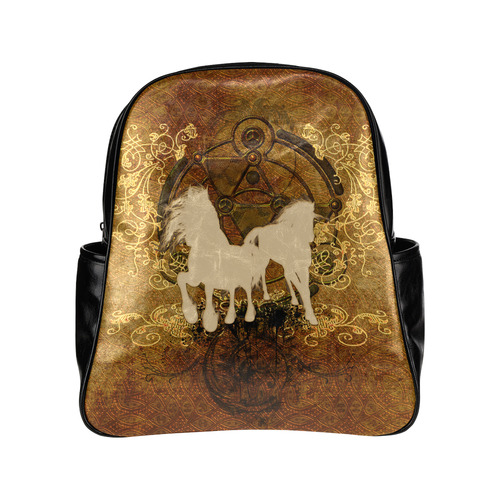 Beautiful horses, silhouette Multi-Pockets Backpack (Model 1636)