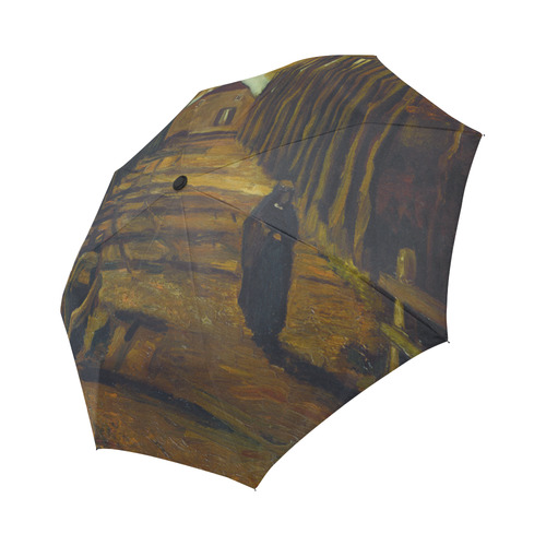 Van Gogh Poplars In Autumn Landscape Auto-Foldable Umbrella (Model U04)