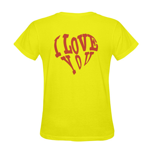 I  LOVE YOU Yellow Sunny Women's T-shirt (Model T05)