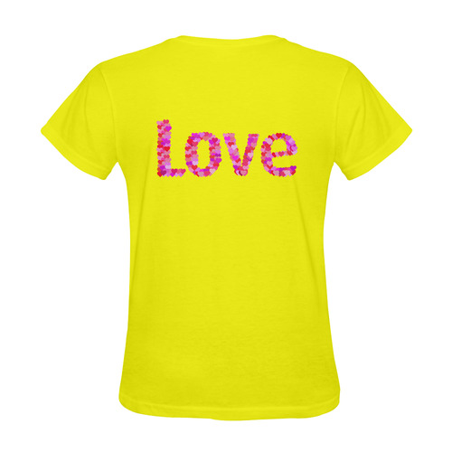 Love Hearts Yellow Sunny Women's T-shirt (Model T05)