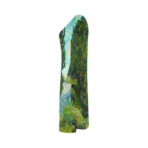Vincent van Gogh Cypresses Landscape Bateau A-Line Skirt (D21)