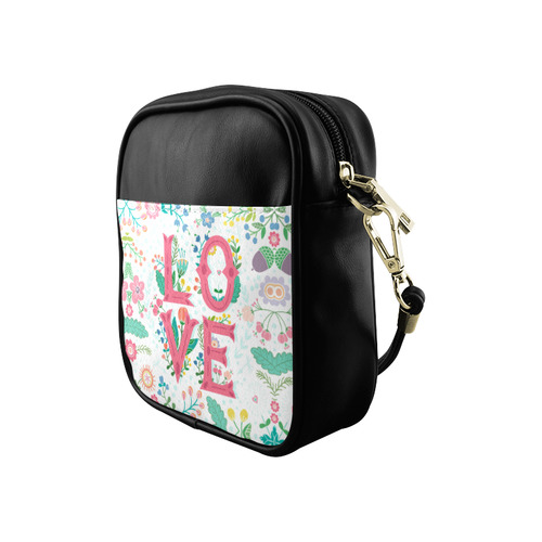 Pastel Colorful Floral LOVE Lettering Sling Bag (Model 1627)
