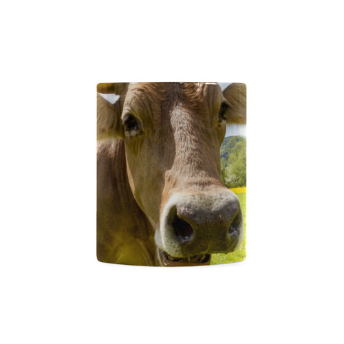 Photography Pretty Blond Cow On Grass White Mug(11OZ)