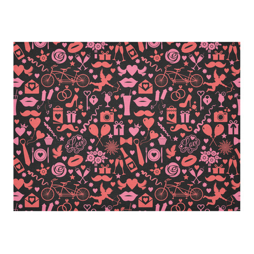 Pink Love Cotton Linen Tablecloth 52"x 70"