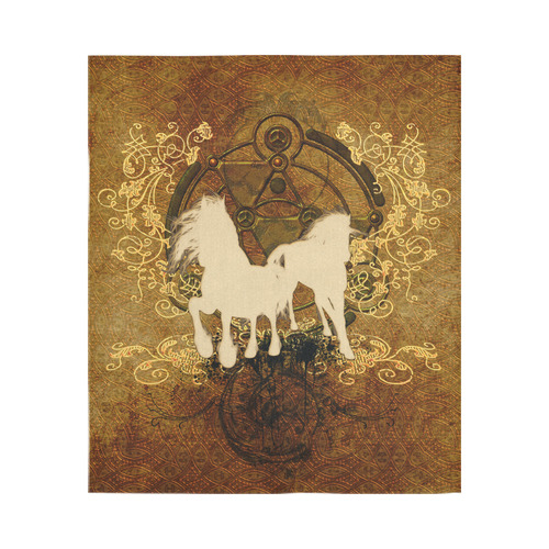 Beautiful horses, silhouette Cotton Linen Wall Tapestry 51"x 60"