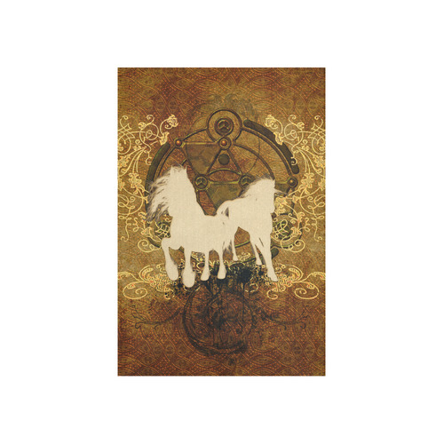 Beautiful horses, silhouette Cotton Linen Wall Tapestry 40"x 60"