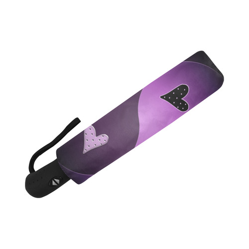 yin yang heart- purple Auto-Foldable Umbrella (Model U04)