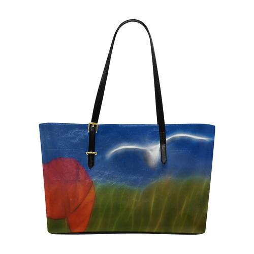 Wonderfull Summer with Seagull and Poppy Euramerican Tote Bag/Large (Model 1656)