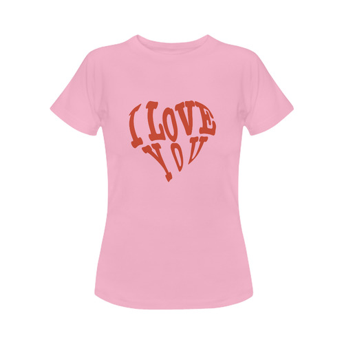 I  LOVE YOU Pink Women's Classic T-Shirt (Model T17）