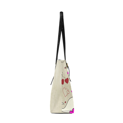 Valentine's Day LOVE HEARTS pattern red pink Euramerican Tote Bag/Large (Model 1656)
