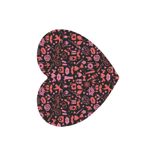Pink Love Heart-shaped Mousepad