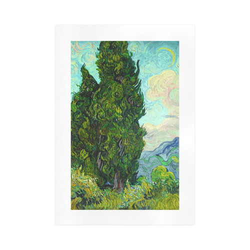 Vincent van Gogh Cypresses Landscape Art Print 16‘’x23‘’