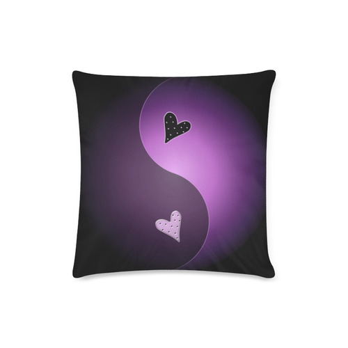 yin yang heart- purple Custom Zippered Pillow Case 16"x16"(Twin Sides)