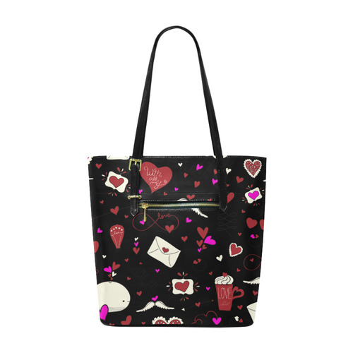 Valentine's Day LOVE HEARTS pattern red pink Euramerican Tote Bag/Small (Model 1655)