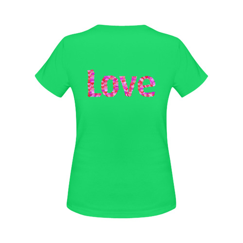Love Hearts Green Women's Classic T-Shirt (Model T17）