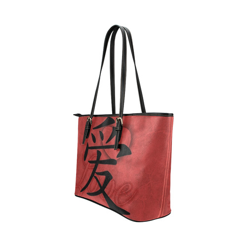 Love by Popart Lover Leather Tote Bag/Large (Model 1651)