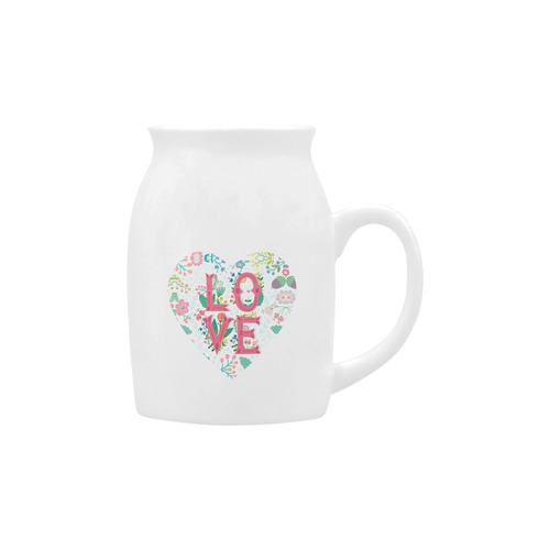 Pastel Colorful Floral LOVE Lettering Milk Cup (Small) 300ml