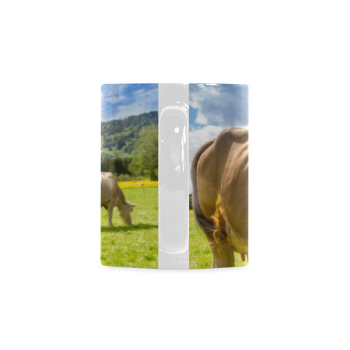 Photography Pretty Blond Cow On Grass White Mug(11OZ)