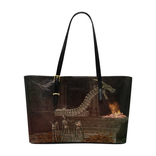 Dragon meets his Zombie Friends Euramerican Tote Bag/Large (Model 1656)