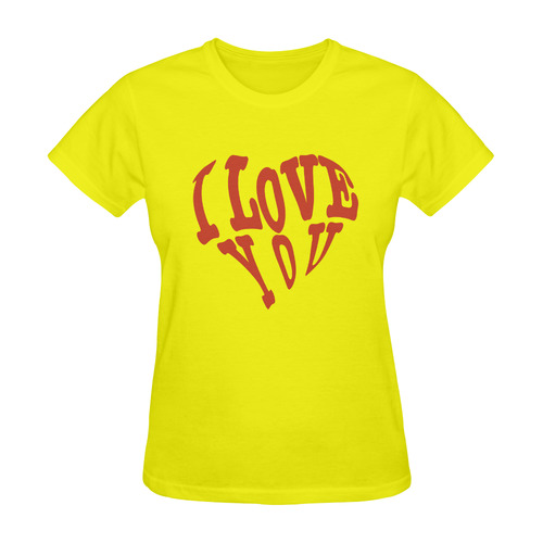 I  LOVE YOU Yellow Sunny Women's T-shirt (Model T05)