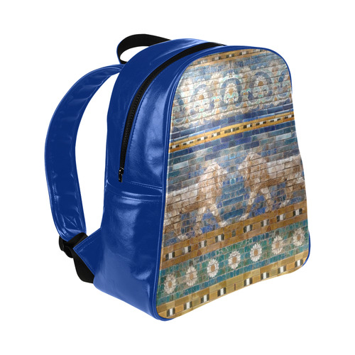 Two Lions And Daisis Mosaic Multi-Pockets Backpack (Model 1636)