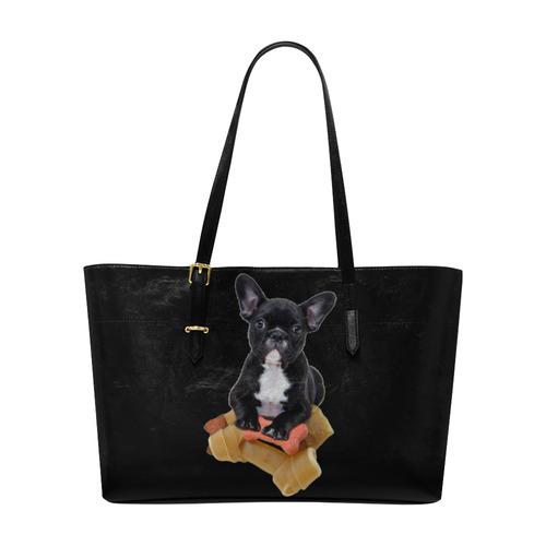 Cute Bulldog Puppy Euramerican Tote Bag/Large (Model 1656)