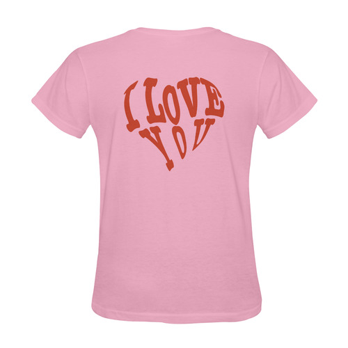 I  LOVE YOU Pink Sunny Women's T-shirt (Model T05)