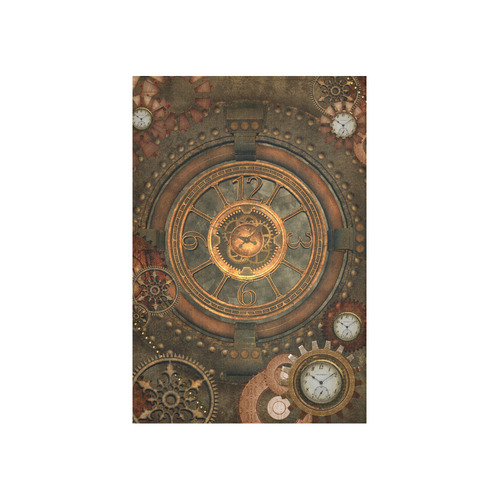 Steampunk, wonderful vintage clocks and gears Cotton Linen Wall Tapestry 40"x 60"