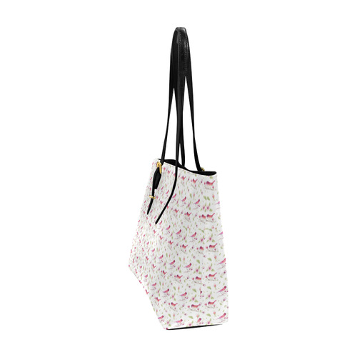 Lovely Pattern with Birds and Flowers Euramerican Tote Bag/Large (Model 1656)