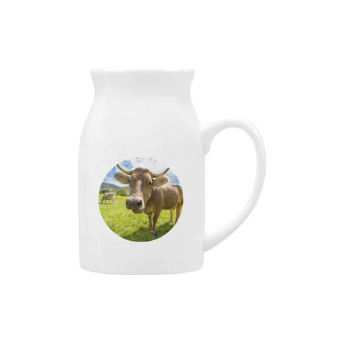 Photography Pretty Blond Cow On Grass Milk Cup (Large) 450ml