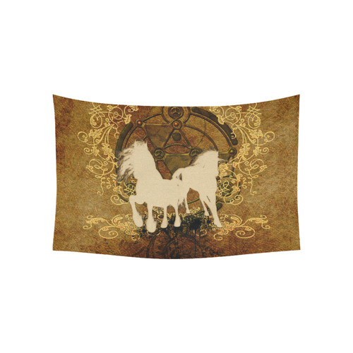 Beautiful horses, silhouette Cotton Linen Wall Tapestry 60"x 40"