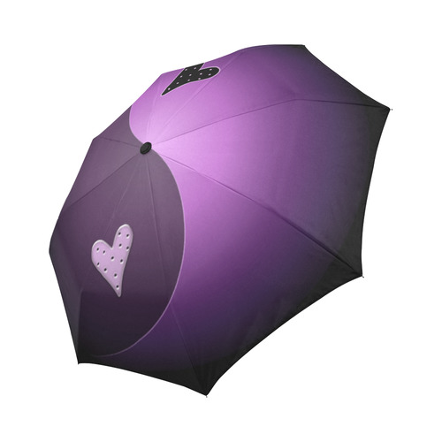 yin yang heart- purple Auto-Foldable Umbrella (Model U04)