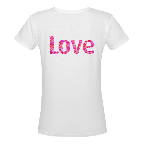 Love Hearts Women's Deep V-neck T-shirt (Model T19)