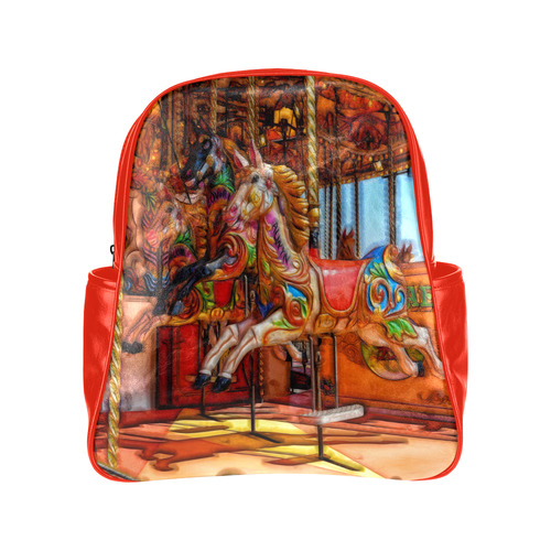 Take A Ride On The Merry-go-round Multi-Pockets Backpack (Model 1636)