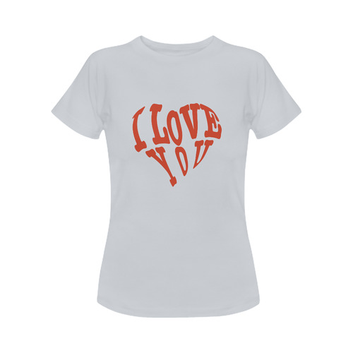 I  LOVE YOU Grey Women's Classic T-Shirt (Model T17）