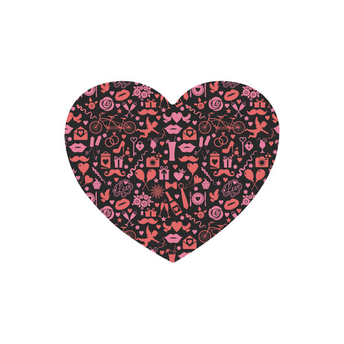 Pink Love Heart-shaped Mousepad