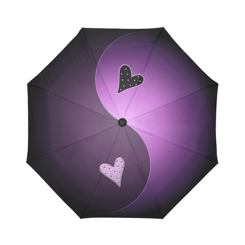 yin yang heart- purple Auto-Foldable Umbrella (Model U04)
