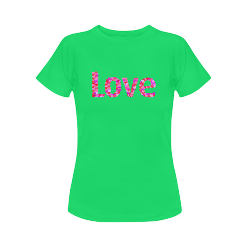 Love Hearts Green Women's Classic T-Shirt (Model T17）