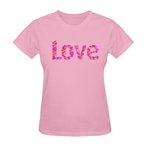 Love Hearts Pink Sunny Women's T-shirt (Model T05)