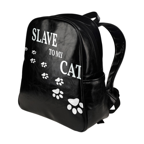 Slave to my cat 2 Multi-Pockets Backpack (Model 1636)