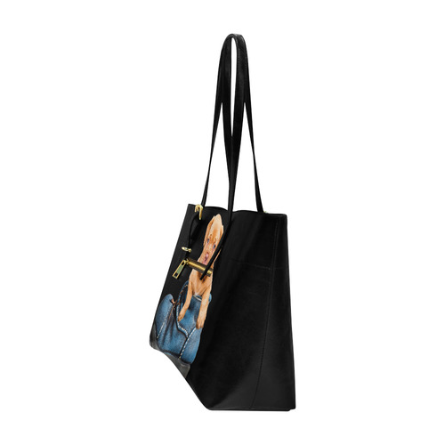 Lovely Puppy in a Blue Shoe Euramerican Tote Bag/Large (Model 1656)