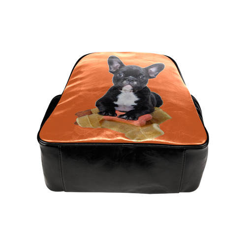 Cute Bulldog Puppy Multi-Pockets Backpack (Model 1636)