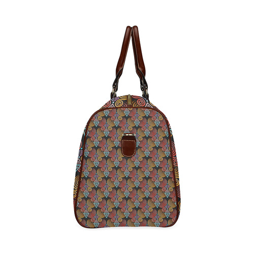 Lovely Geometric LOVE Hearts Pattern Waterproof Travel Bag/Small (Model 1639)