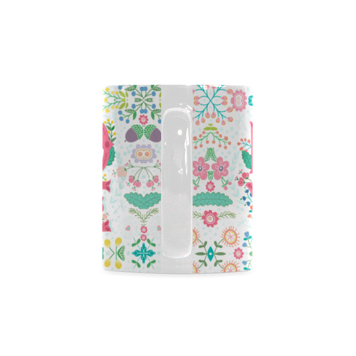 Pastel Colorful Floral LOVE Lettering White Mug(11OZ)