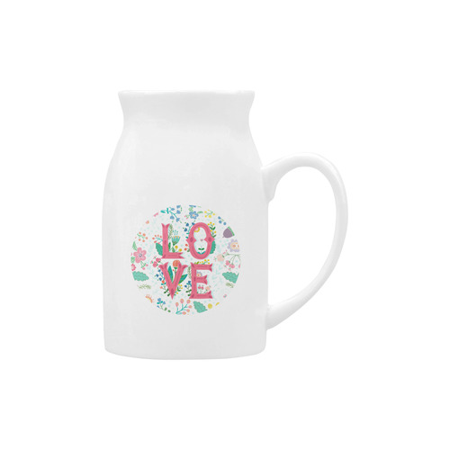 Pastel Colorful Floral LOVE Lettering Milk Cup (Large) 450ml