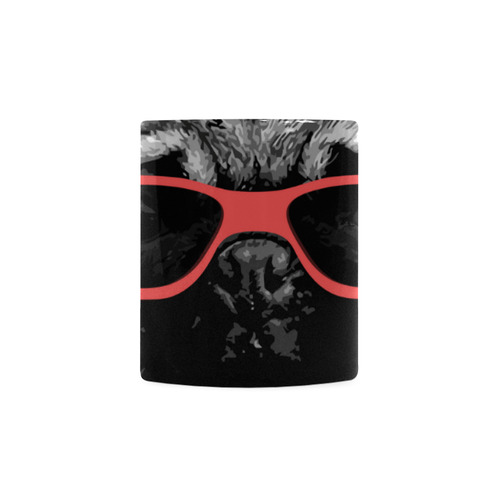 Cute PUG / carlin with red tongue & sunglasses White Mug(11OZ)