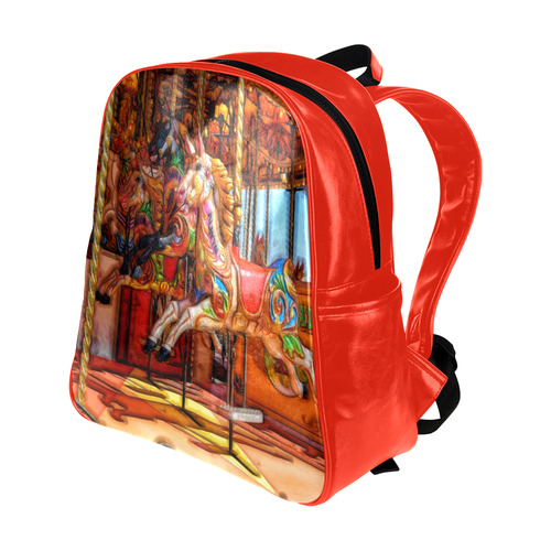 Take A Ride On The Merry-go-round Multi-Pockets Backpack (Model 1636)